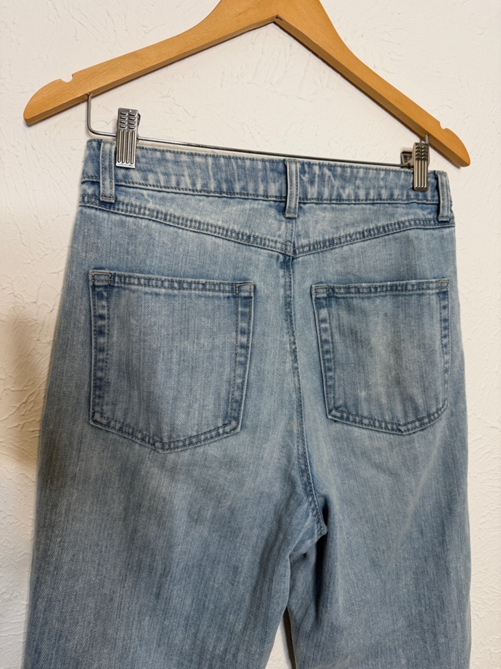 Sincerely Jules Women's Light Wash subtle Stripped Straight Jeans Size 5/27 - Picture 8 of 13